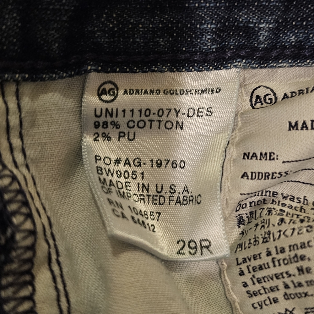 AG Adriano Goldschmied Jeans The Stilt Cigarette Distressed Women’s Size 29R - Picture 10 of 14